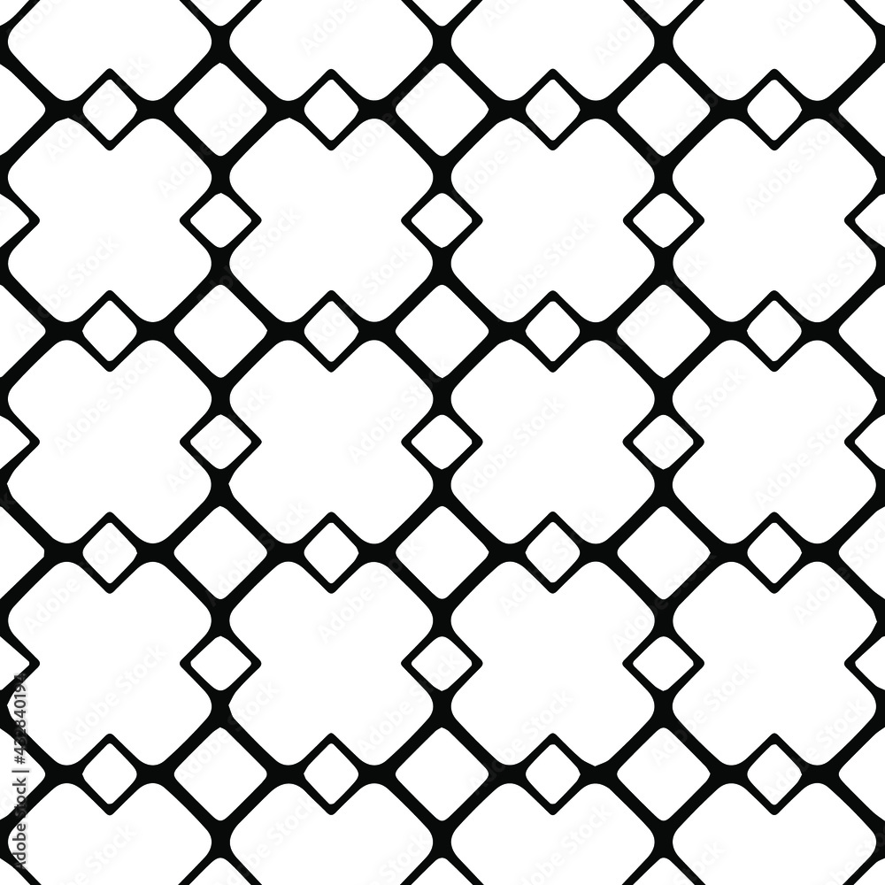 Naklejka premium Geometric vector pattern with Black and white colors. Seamless abstract ornament for wallpapers and backgrounds.