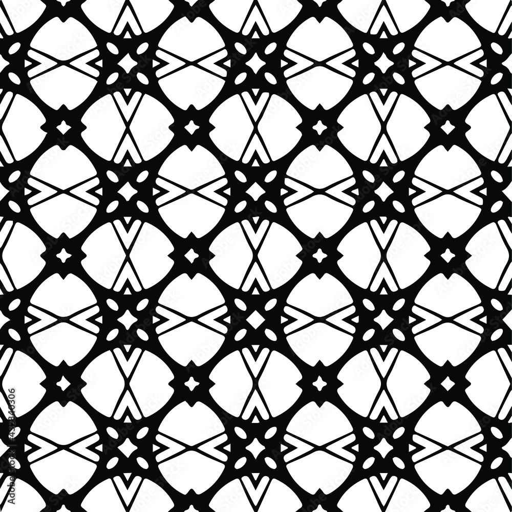 Fototapeta premium Geometric vector pattern with Black and white colors. Seamless abstract ornament for wallpapers and backgrounds.