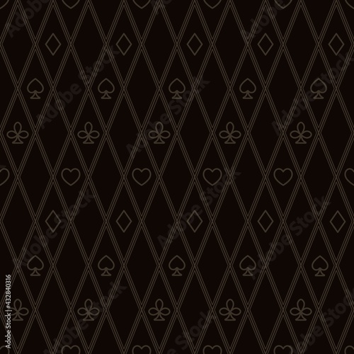 Playing cards abstract vintage seamless pattern