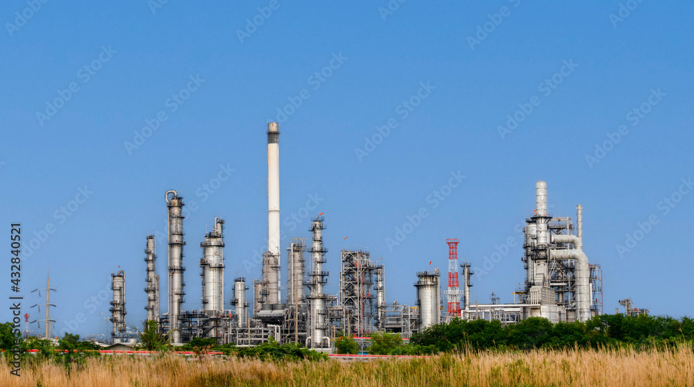 Close up industrial view,A equipment of oil refining,Oil and gas refinery area.