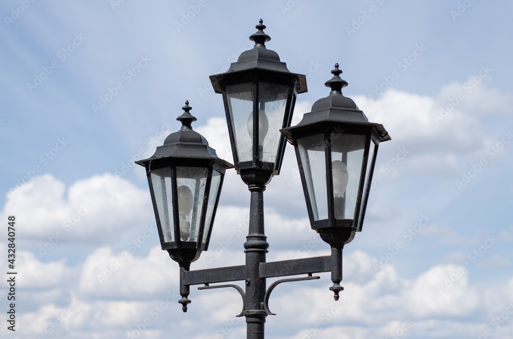 Vintage lantern. Street lighting. Vintage lamp.