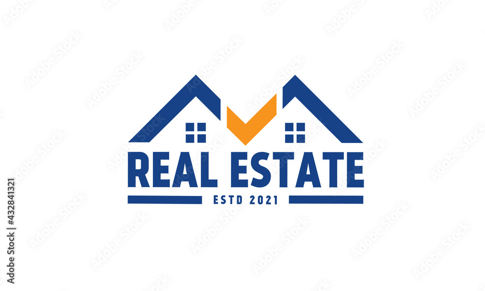 Real estate badge logo design with checklist icon symbol. Property logo template isolated on white Real estate badge logo design with checklist icon symbol. Property logo template isolated on white