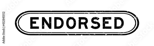 Grunge black endorsed word rubber seal stamp on white background