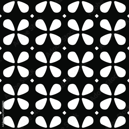 Geometric vector pattern with Black and white colors. Seamless abstract ornament for wallpapers and backgrounds.