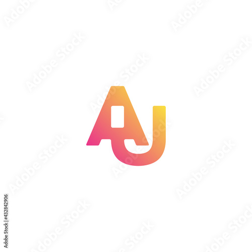 Initial letter AU logo design vector