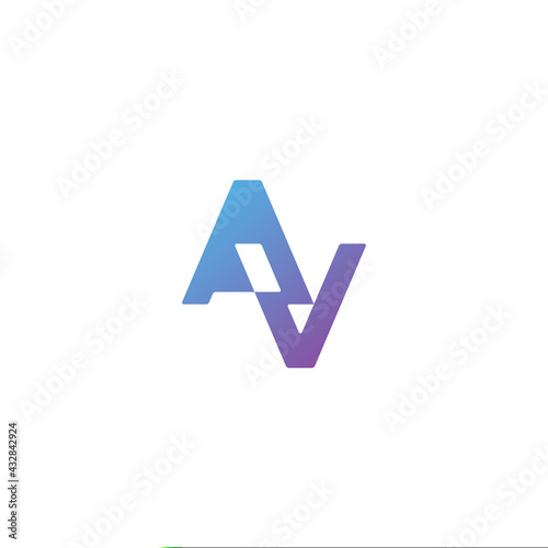Initial letter AV logo design vector