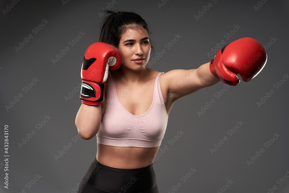 Plus size woman boxer training Plus size woman boxer training