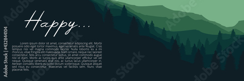 illustration of forest silhouette mountain landscape vector for wallpaper  background  banner  and template design