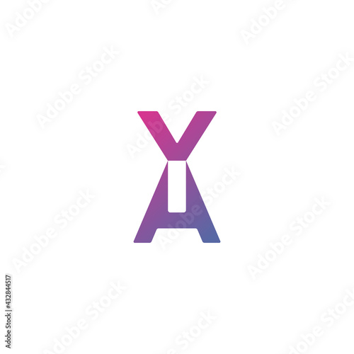 Initial letter AY logo design vector