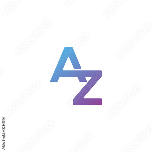 Initial letter AZ logo design vector