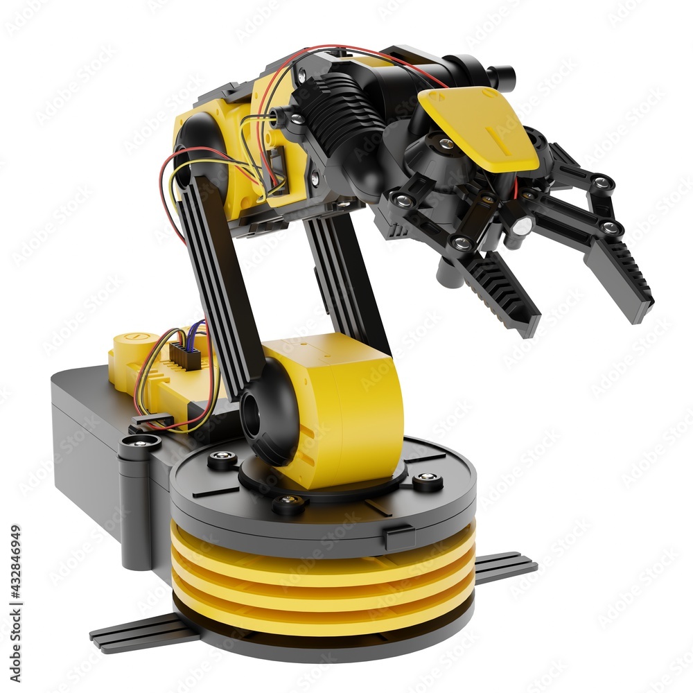 Fototapeta premium Robotic Arm isolated on white background. 3D illustration.