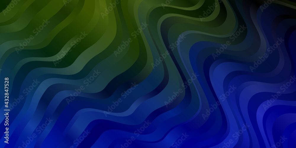 Light Blue, Green vector texture with curves.