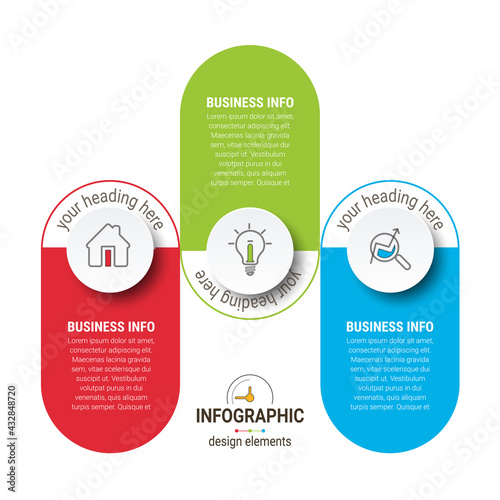 Business Infographics circle origami style Vector illustration. Can be used for flow charts, presentations, web sites, banners, printed materials. EPS 10
