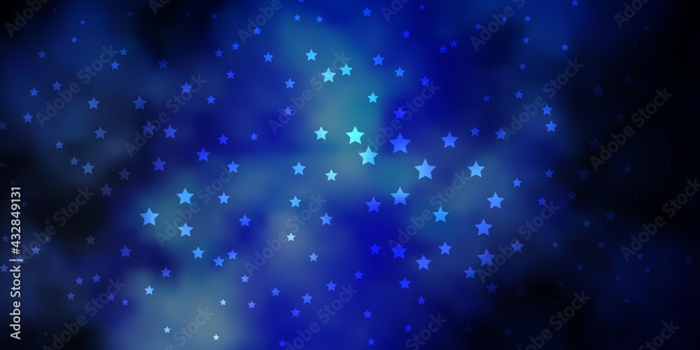 Dark BLUE vector texture with beautiful stars. Dark BLUE vector texture with beautiful stars.