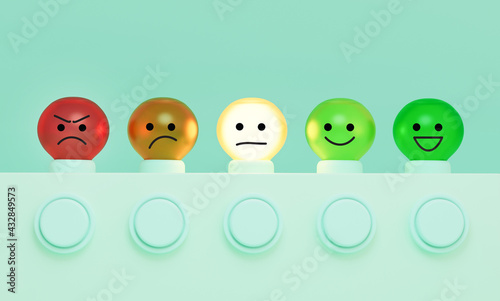 Average rating, 3d rendering, customer bad experience concept.