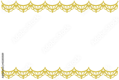 金のネックレスの飾りがレース状にある背景イラスト