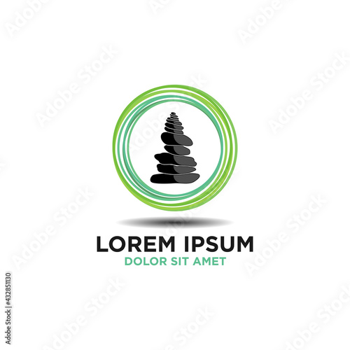 pile of stones logo design vector for spa & esthetics V3