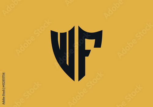 Letter monogram with shield shape design logo. Letter Logo Business Template Vector icon. Initial letters shield shape logo. It will be suitable for which company or brand name start those initial.