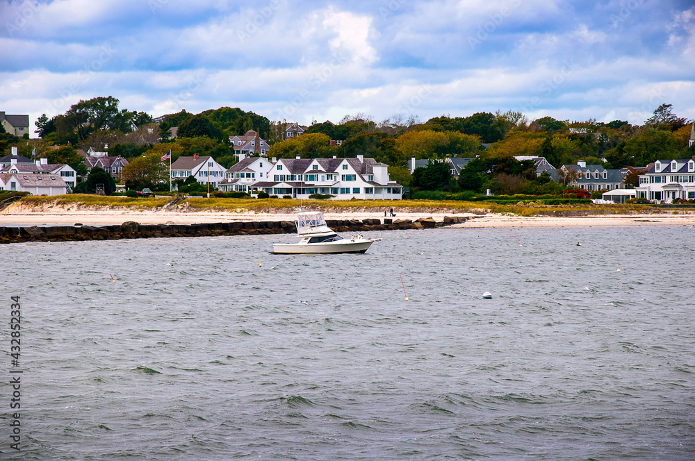 Obraz premium Hyannis is the largest of seven villages in the Town of Barnstable, Massachusetts, on Cape Cod. This was the home of former US President JF Kennedy whose family still live there