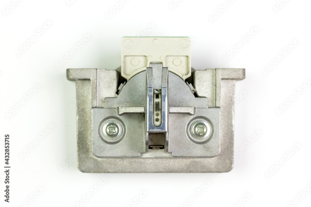 Dot matrix print head isolated on white background. Dot matrix print head isolated on white background.
