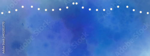 Abstract watercolor vector illustration background and lights of night sky, copy space, website, web banner, web header,
