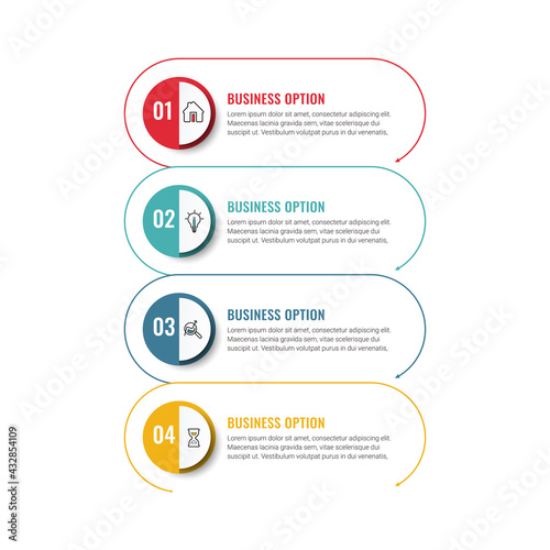 vector illustration Infographic design template with icons. can be used for workflow layout, diagram, annual report, web design.
