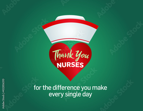 International nurses day. World nurse day concept isolated on colorful background.Thanks nurses for the difference you make every single day