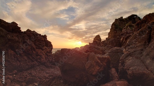 ocean rock sunset spot japan 