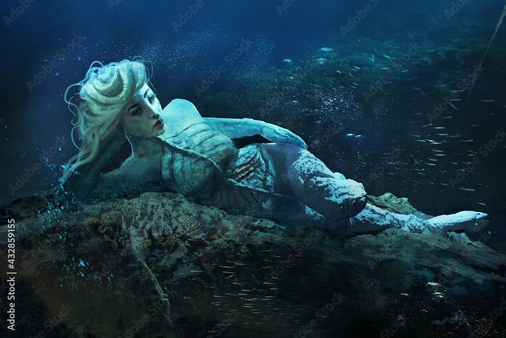 Download Mermaid Water Creature Royalty-Free Stock Illustration