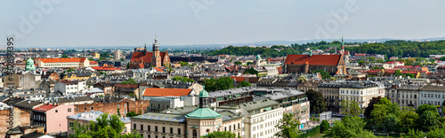 Panoramic View of Krakow Town Skyline 