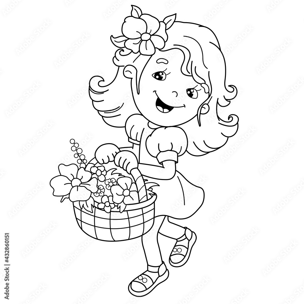 Flower basket drawing/how to draw flower basket/draw flower basket/drawing  for kids/flower basket - YouTube