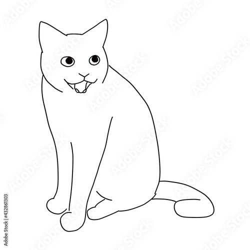 猫の全身イラスト　ニャーとなく猫