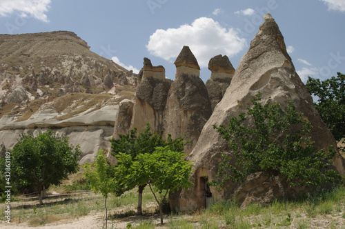 Fairy chimneys (rock formations) at Cappadocia Turkey - nature background