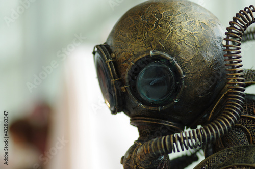 Divers in retro diving suit, Fantasy scene with steam punk style.