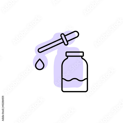 Marijuana, dose, tincture with color shadow vector icon in marijuana set