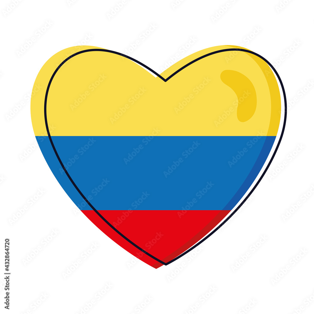 Fototapeta premium colombian flag in heart