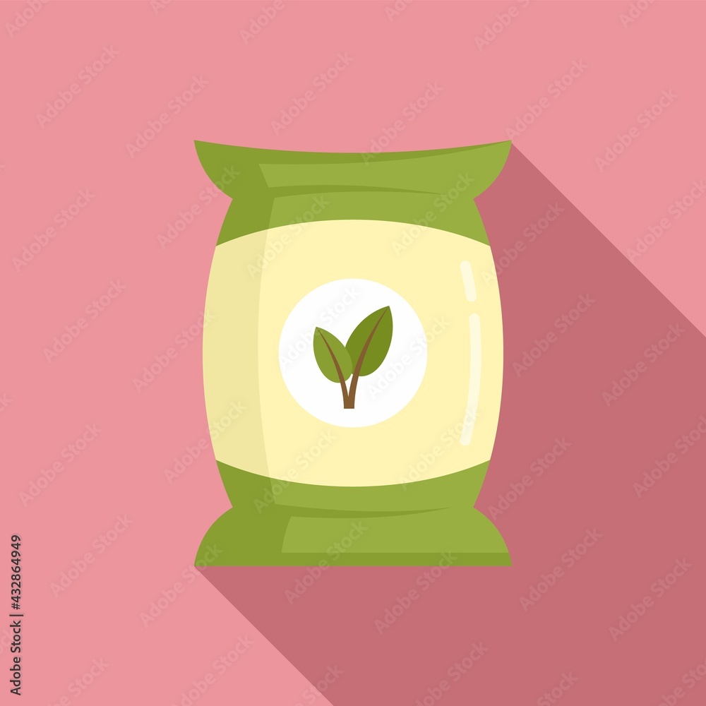 Fertilizer pack icon, flat style Fertilizer pack icon, flat style