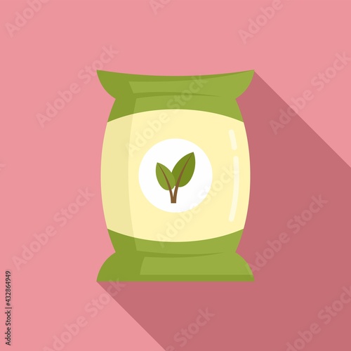 Fertilizer pack icon, flat style