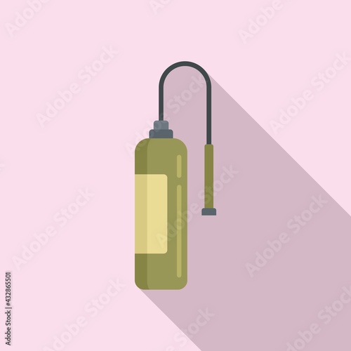 Fertilizer oxygen bottle icon, flat style
