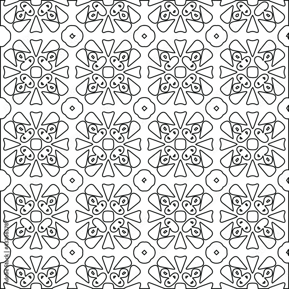 Geometric vector pattern with Black and white colors. abstract ornament for wallpapers and backgrounds.