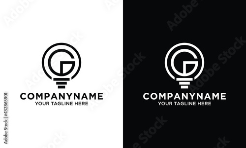 Light Bulb and letter g logotype vector template