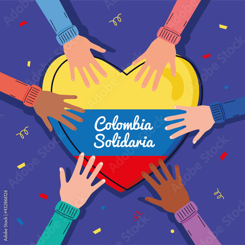 hand with colombian heart