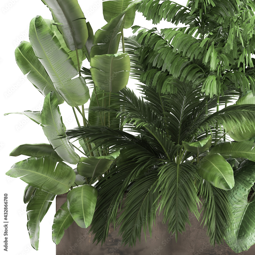 green wall of ornamental plants vertical garden Stock Illustration