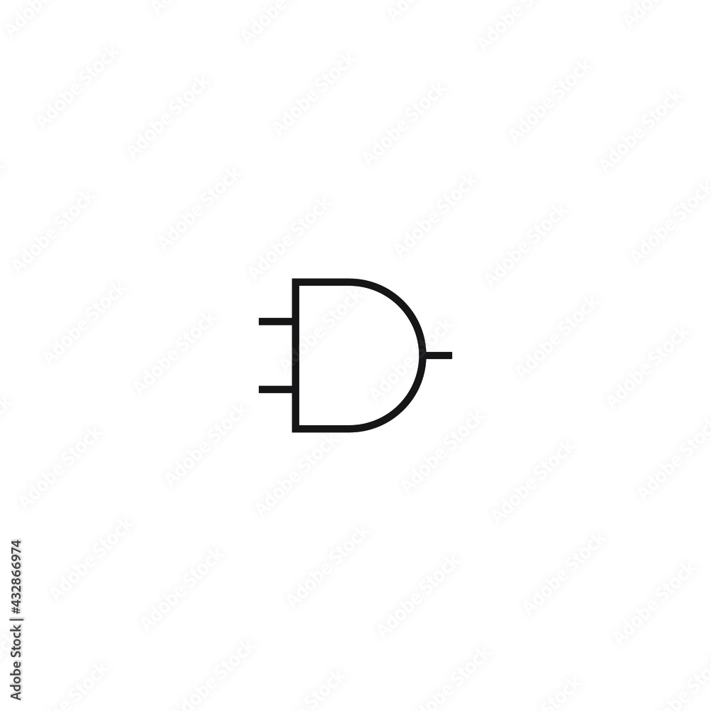 Logic gate symbol, logic gate icon in electronic circuits Logic gate symbol, logic gate icon in electronic circuits