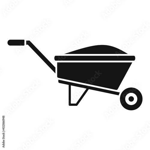 Compost wheelbarrow icon, simple style