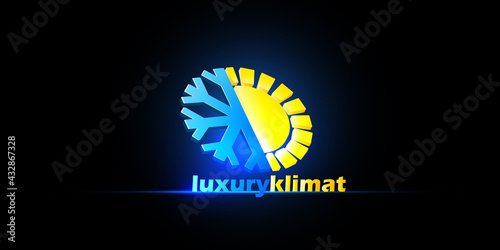 Cold warmth, sun and snowflake logo. Vector illustration.