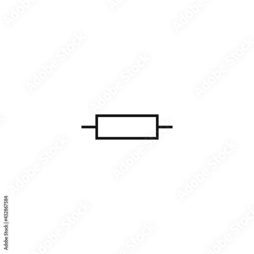 resistor component icon, simple logo electronic component icon resistor, symbol of electronic circuit components