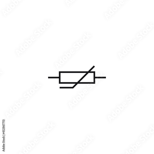 thermistor vector symbol, thermistor icon in electronic circuits photo