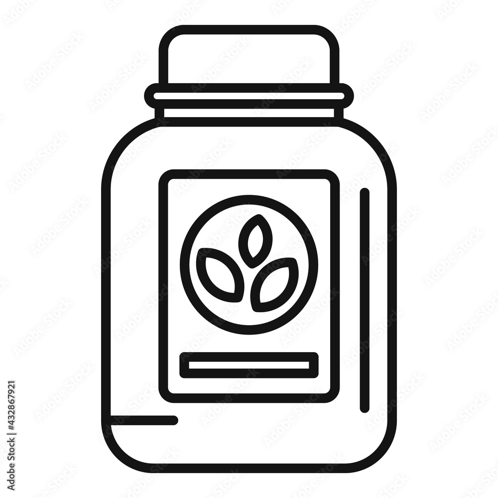 Fertilizer jar icon, outline style Fertilizer jar icon, outline style