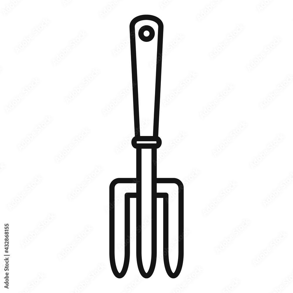 Fertilizer handle fork icon, outline style Fertilizer handle fork icon, outline style